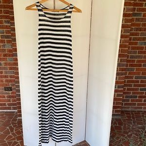 Marimekko sleeveless b&w maxi dress, semi-sheer cotton jersey